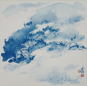 谷凤羽作品《如梦如诗》  规格：50×50cm